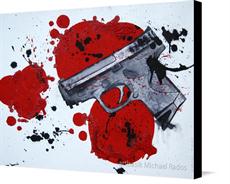 Canvas print of Guns don’t kill people by the artist artbasik Michael Rados