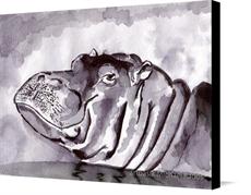 Canvas print of Hippo by the artist artbasik Michael Rados