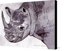 Canvas print of Rhino by the artist artbasik Michael Rados