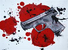 Poster print of Guns don’t kill people by the artist artbasik Michael Rados