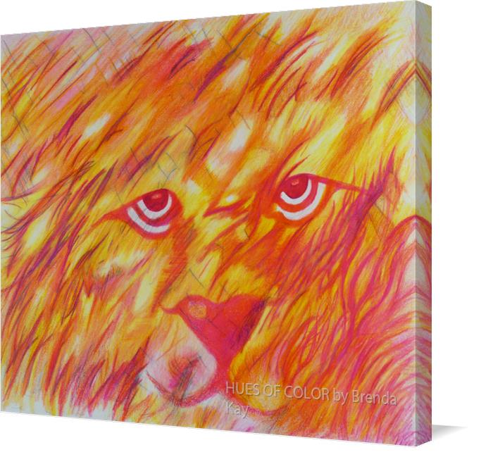 Leo-My-Lion on Canvas by HUES OF COLOR by Brenda Kay