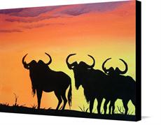 Canvas print of African Wildebeest At Sunset by the artist Dunbar's Fine Art and Design