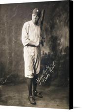Canvas print of Babe Ruth Print by the artist Vintage Baseball Posters
