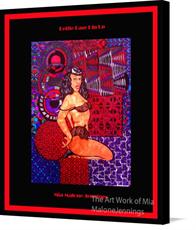 Canvas print of Bettie Page Pin Up by the artist The Art Work of Mia MaloneJennings