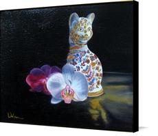 Canvas print of Cloisonne Cat by the artist LaVonne