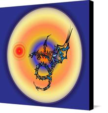 Canvas print of Fireball Dragon by the artist jamesyokedesigns