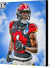 Canvas print of George Pickens Steelers/Georgia Tear Away Jersey by the artist BillBengalsGuy