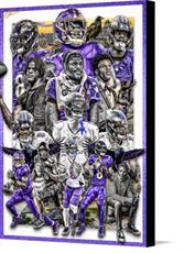 Canvas print of Lamar Jackson Career Collage Color Splash by the artist BillBengalsGuy