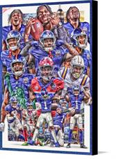 Canvas print of Malik Nabers, New York Giants/LSU Poster (Full Color) by the artist BillBengalsGuy