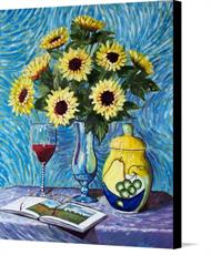 Canvas print of Still Life with Sunflowers by the artist RBMcGrath