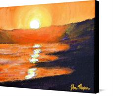 Canvas print of Sunset beach by the artist JT Digital Art