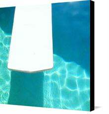 Canvas print of Turquoise Pool Photography - Swimming Pool, Blue Water, White Raft - Beach Home Decor Wall Art - Float by the artist Beach Bum Chix