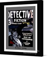 Canvas print of Vintage Detective Magazine Cover by the artist The Art Work of Mia MaloneJennings