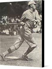 Canvas print of Young Babe Ruth by the artist Vintage Baseball Posters