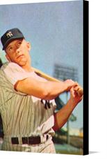 Canvas print of Young Mickey Mantle by the artist Vintage Baseball Posters