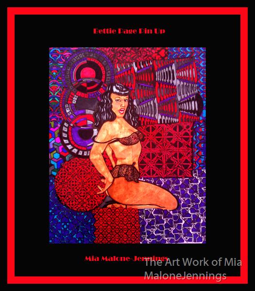 Bettie-Page-Pin-Up by The Art Work of Mia MaloneJennings