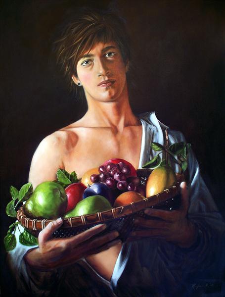 Boy-With-Basket-of-Fruit--after-Caravaggio by RBMcGrath