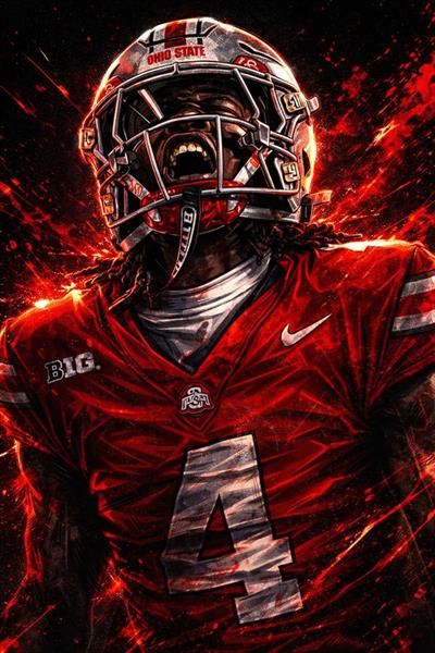 Jeremiah-Smith-Ohio-State-Dark-Art by BillyGeneDigiArt