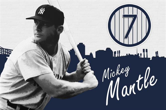 Mickey-Mantle by Vintage Baseball Posters