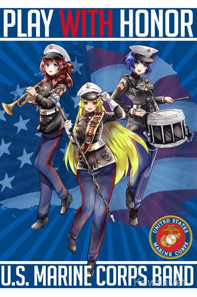 Play with Honor Marines Anime girl recruiting poster by KawaiiVet