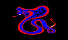 Poster print of Red Serpent by the artist jamesyokedesigns