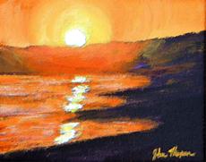 Poster print of Sunset beach by the artist JT Digital Art