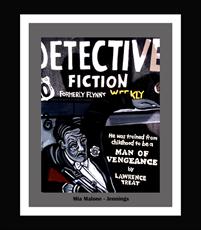 Poster print of Vintage Detective Magazine Cover by the artist The Art Work of Mia MaloneJennings