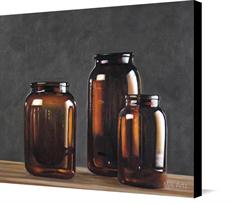 Canvas print of Amber jars by the artist Mik Arts