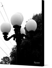 Canvas print of B&amp;W Lamp Post by the artist Raven