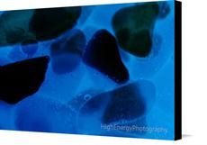 Canvas print of Blue Shimmer Rocks by the artist HighEnergyPhotography