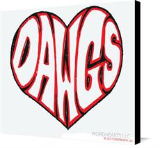 Canvas print of DAWGS WORDHEART by the artist WORDHEARTS LLC