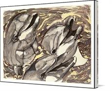 Canvas print of Daddy's Dolphins by the artist banicoletti