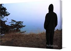 Canvas print of Foggy Ocean View Cliffside Color by the artist NuRaMedia