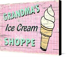 Canvas print of Grandma&#39;s Ice Cream Shoppe by the artist Enloe Art 