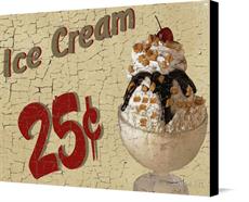Canvas print of Ice Cream 25  cents by the artist Enloe Art 