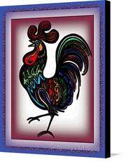 Canvas print of Kitchen Rooster by the artist Grittynitty's Art World