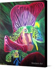 Canvas print of Lady Slipper Flower by the artist Western Art