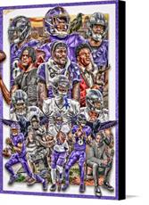 Canvas print of Lamar Jackson Career Collage. by the artist BillBengalsGuy