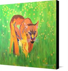 Canvas print of Mountain Lion by the artist Western Art