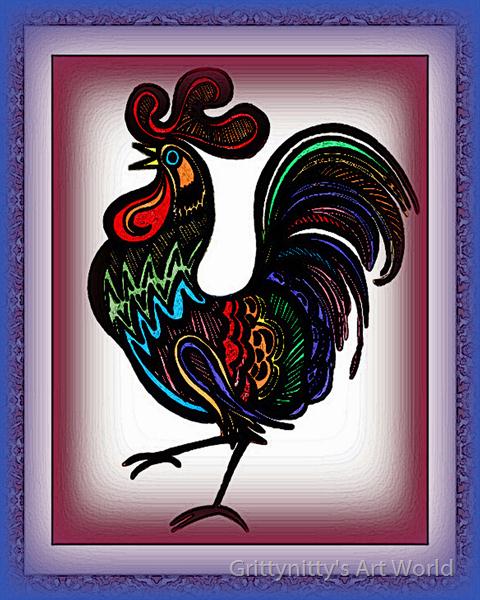 Kitchen-Rooster by Grittynitty's Art World