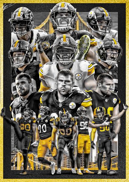 TJ-Watt-Steelers-Poster--Color-Splash- by BillBengalsGuy