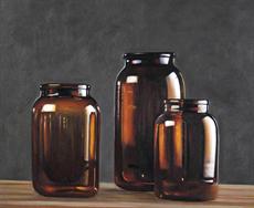 Poster print of Amber jars by the artist Mik Arts