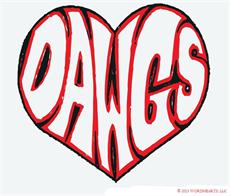 Poster print of DAWGS WORDHEART by the artist WORDHEARTS LLC