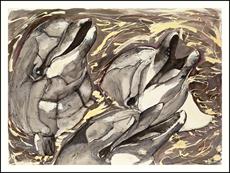 Poster print of Daddy's Dolphins by the artist banicoletti