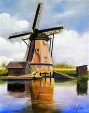 Poster print of Dutch Windmill by the artist RBMcGrath