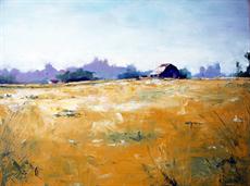 Poster print of Landscape with Barn by the artist RBMcGrath