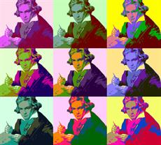 Poster print of Ludwig Van Beethoven (1712-73) Pop Art by the artist icarusismart Matthew Lacey