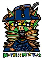 Poster print of Napoleon Kat BuddaKats by the artist The BuddaKats