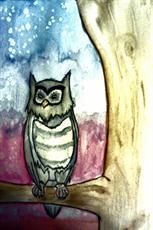 Poster print of Night Owl by the artist Ink'd Artscapes